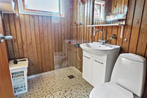 a bathroom with a toilet and a sink at M21012-Gedser-Allingsgavevej-2 in Gedser