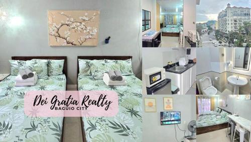 a collage of pictures of a room with a bed at Burnham 411 Baguio Condo Transient by Dei Gratia in Baguio