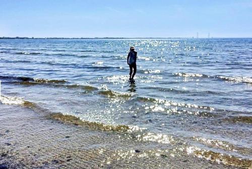 a person standing in the water at the beach at SL324-Slagelse-Strandvaenget-29 in Slagelse