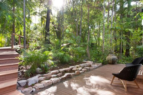 A porch or other outdoor area at Luxury rainforest retreat, Little Cove