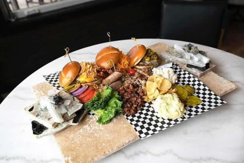 a plate of food on top of a table at Resort at Fredericksburg Unit 4 in Rocky Hill