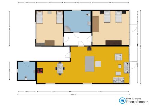 a floor plan of a house at 92 qm - Premium Unterkunft - Wibbelt No 23 in Greven
