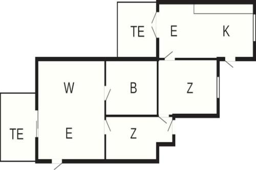 a schematic diagram of a building with different prefixes at Tranquil Riverside Retreat in Holstebro