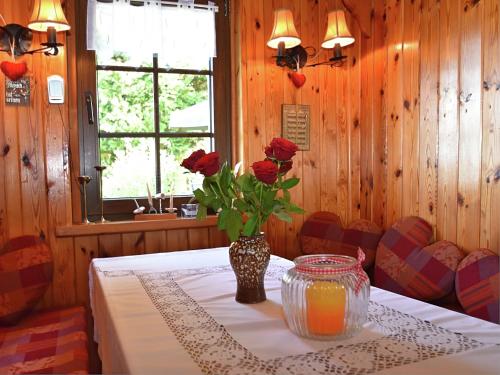 Postel nebo postele na pokoji v ubytování Quiet Getaway near Ilmenau
