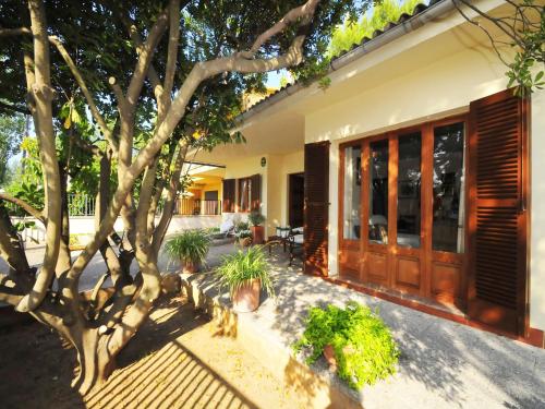 a house with a tree in front of it at Terraced House Alcudia near Beach in Port d'Alcudia
