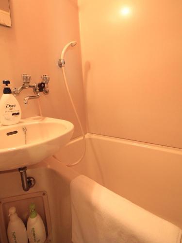 a bathroom with a sink and a bath tub with a sink at アーバンポイント富士見 Urban Point Fujimi in Nagoya