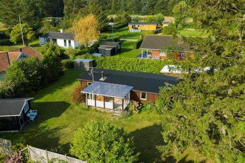 an overhead view of a home with a solar roof at AE242-Aeroskobing-Borgnaesvej-11 in Ærøskøbing