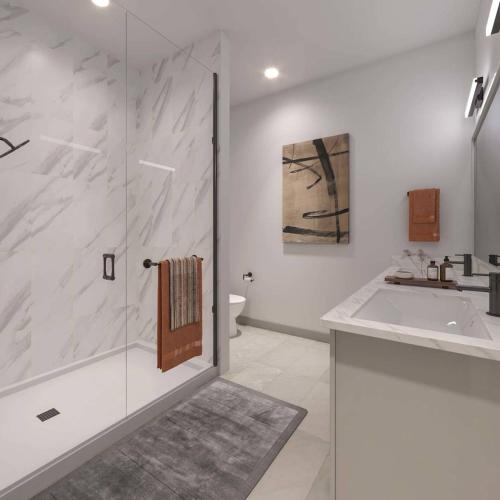 a bathroom with a shower and a sink at Luxury Resort Style 2Bedroom 2Bath Desert Oasis Desert Ridge in Phoenix