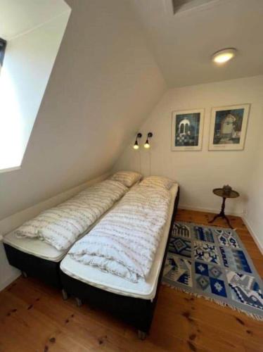a bedroom with two beds in a attic at AE302-Aeroskobing-Smedegade-19 in Ærøskøbing