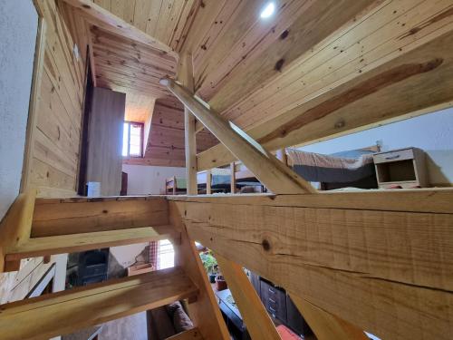 an overhead view of a room with wooden ceilings at Country House Sunčev breg in Bara Slatina
