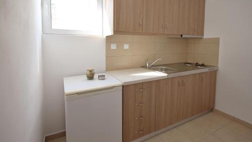 A kitchen or kitchenette at Ampelos apartment and studios