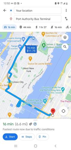 a screenshot of a map of a subway at Nice 3BR Apt | 3 Beds |15 Min to NYC/Manhattan! in North Bergen