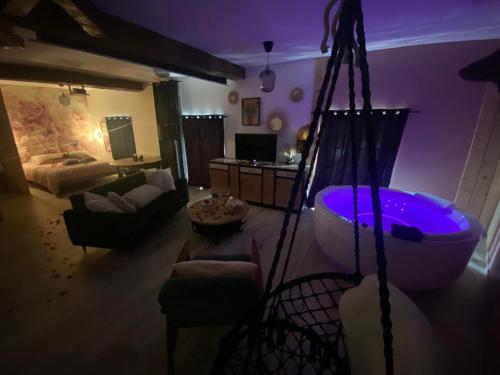 TV/Unterhaltungsangebot in der Unterkunft Suite romantique & spa Prova - Love room - Rétroprojecteur Netflix