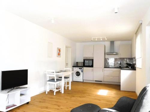 Kuchyň nebo kuchyňský kout v ubytování Appartment am Fuchseck