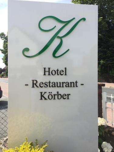 a sign for a hotel restaurant korner at Hotel Restaurant Körber in Osterwald Unterende