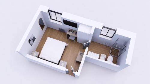 a rendering of a floor plan of a house at Hotel Cortaccia Sanvitale in Sala Baganza