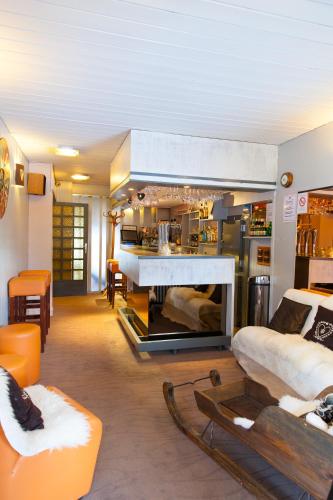 Гостиная зона в Hôtel La Vanoise