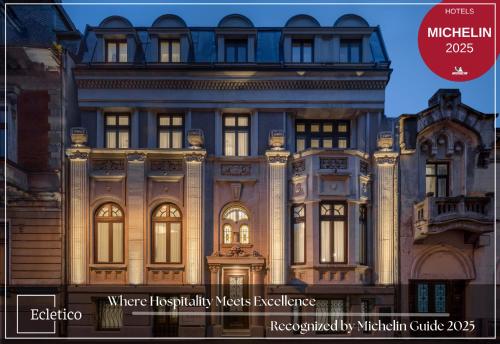 an image of a building with the words water inequality weights evidence at Ecletico Villa in Bucharest