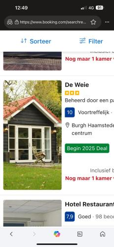 a screenshot of a page of a house at De Weie in Burgh Haamstede