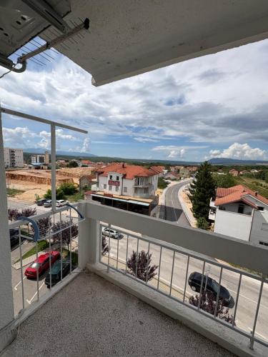 a balcony with a view of a street at La casa Mia in Posušje