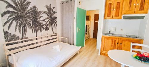 Η κουζίνα ή μικρή κουζίνα στο Ambiance surf et détente à Biscarrosse Plage