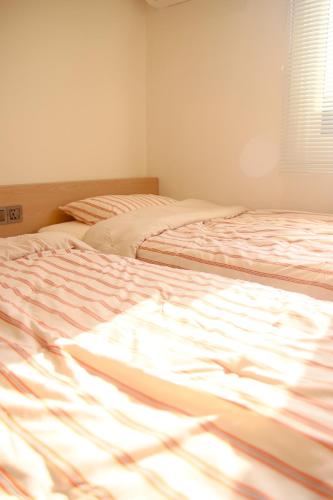 Ένα ή περισσότερα κρεβάτια σε δωμάτιο στο Travel Light Hostel Gyeongju