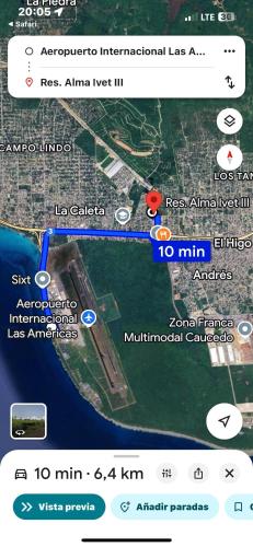 a screenshot of a cell phone with a map at SoliMar Caribeño in Boca Chica