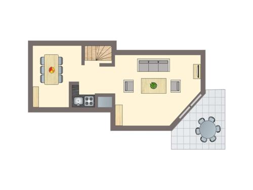 a floor plan of a house top view at Waterfront Retreat in Drenthe in Midlaren