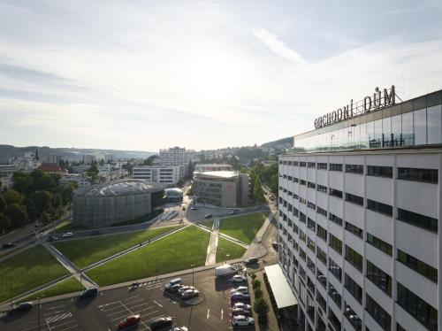 a view from the top of a building at Hotel Prior & Energy Spa in Zlín