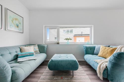Posezení v ubytování Ferienwohnung Balance Hus Olpenitz