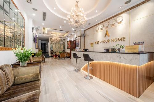 a lobby of a hotel with a waiting room at A25 Hotel - 19 Phan Đình Phùng in Hanoi