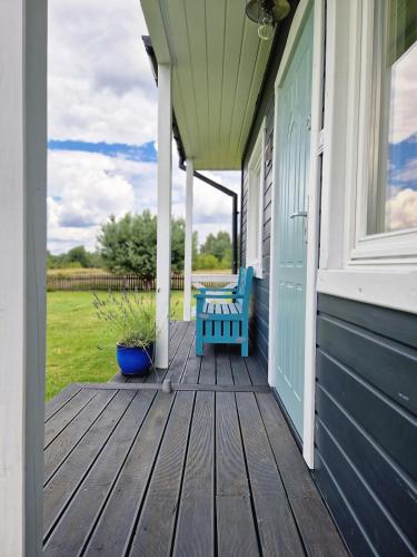 Μπαλκόνι ή βεράντα στο Cabin120 Siemiany- Slowlife na Pojezierzu Iławskim