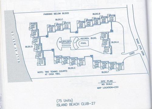 a drawing of a floor plan of a building at Island Beach Club - steps to the Gulf! in Sanibel