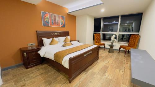 Postel nebo postele na pokoji v ubytování Walk-Inn Centaurus Apartments Islamabad