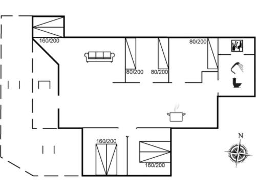 a floor plan of a small house at Holiday Home Batsha - 350m from the sea by Interhome in Tisvildeleje