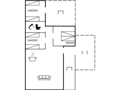 a floor plan of a house with two diagrams at Holiday Home Bondi - 150m from the sea by Interhome in Åkirkeby