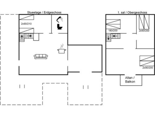 un diagramma di un edificio di Apartment Benna - 120m from the sea by Interhome a Vester Sømarken