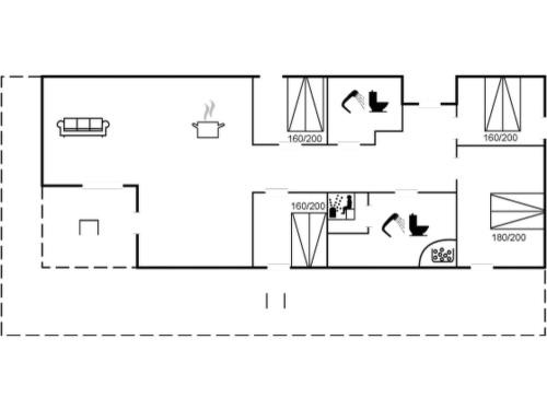 un plan d'étage d'une maison dans l'établissement Holiday Home Iivo - 350m from the sea by Interhome, à Vester Sømarken