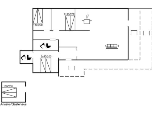 un plan d'étage d'une maison dans l'établissement Holiday Home Margarethe - 250m from the sea by Interhome, à Vester Sømarken