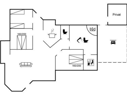 a floor plan of a house at Holiday Home Lahja - 400m from the sea by Interhome in Hasle