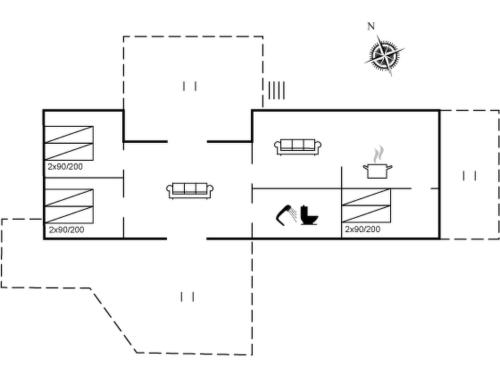 a block diagram of a building at Holiday Home Ensio - 150m from the sea by Interhome in Allinge