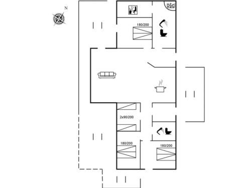 a floor plan of a house at Holiday Home Reimer - 700m from the sea by Interhome in Neder Lysabild