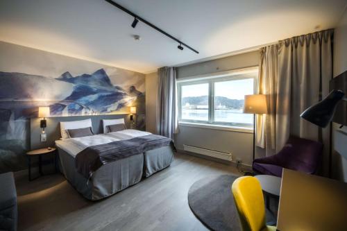 Cama o camas de una habitación en Scandic Bodø
