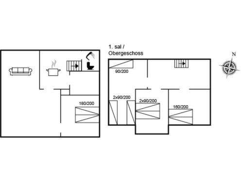 a floor plan of a house at Holiday Home Ilja - 400m from the sea by Interhome in Sønderby