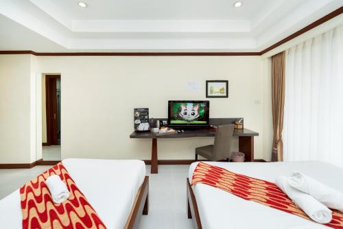 Katil atau katil-katil dalam bilik di Khon Kaen Orchid Hotel