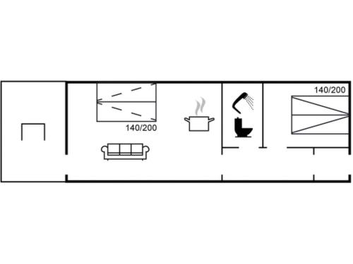 - un plan d'étage d'une maison avec une cheminée dans l'établissement Apartment Rieterik - 50m from the sea by Interhome, à Fanø