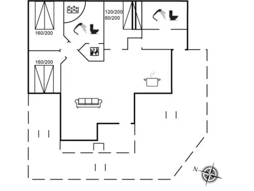a floor plan of a house at Holiday Home Aulis - 230m from the sea by Interhome in Sarup