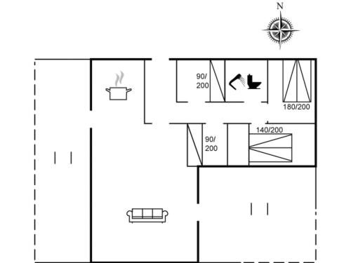 un plan d'étage d'une maison avec deux diagrammes dans l'établissement Holiday Home Halfdan - 1-1km from the sea by Interhome, à Mølby
