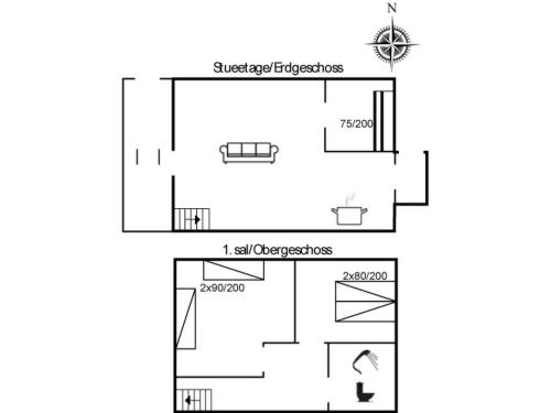 un plano de una casa en Apartment Gaëlle - 2-3km from the sea by Interhome, en Sønderby
