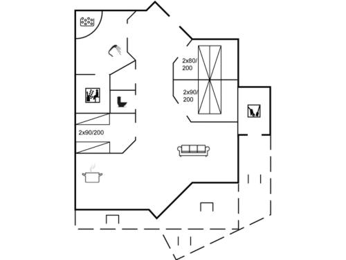 a floor plan of a house at Holiday Home Solina - 500m from the sea by Interhome in Lakolk